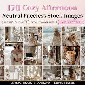 Neutral Aesthetic Faceless Marketing Stock Photo Bundle Digital Marketing Social Media Stock Images DFY Master Resell Rights Work from Home