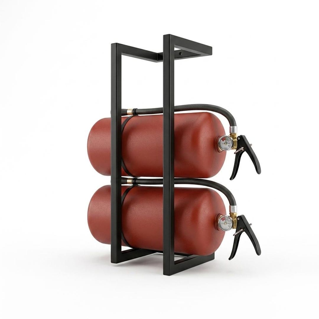 Modern Black Metal Fire Extinguisher Rack: Wall Mounted Safety ...