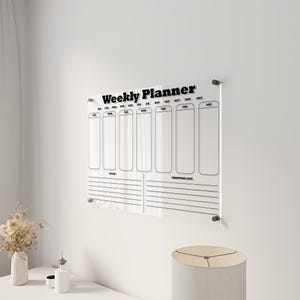 Personalized Acrylic Calendar - 2025 wall calendar - Wall Dry Erase Board with Marker - Acrylic Wall Calendar Vertical