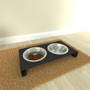 Moderner erhöhter Doppel-Haustiernapfhalter aus Metall, erhöhter Futterständer für Hunde und Katzen