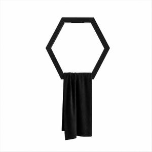 Metal Hexagon Towel Ring - Geometric Wall Mounted Towel Holder, Minimalist Bathroom Accessory