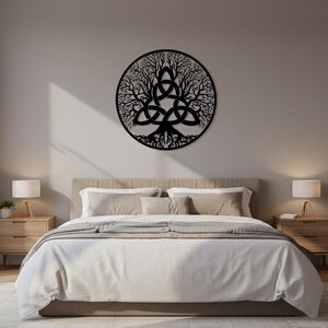 Tree of Life Metal Wall Art Celtic Family Roots Garden Decor Housewarming Gift Sign image 4