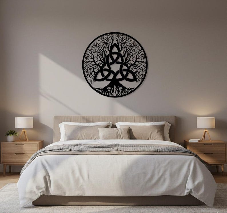 Tree of Life Metal Wall Art Celtic Family Roots Garden Decor Housewarming Gift Sign image 4