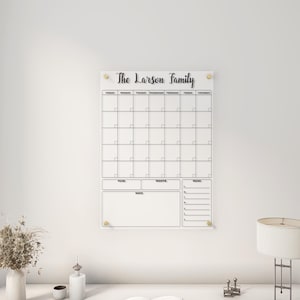 Acrylic Planner, Custom Dry Erase Family Planner, Unique Gift for Home, Office