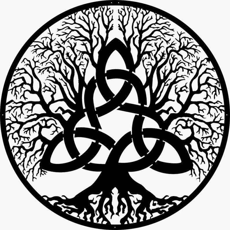 Tree of Life Metal Wall Art Celtic Family Roots Garden Decor Housewarming Gift Sign image 1
