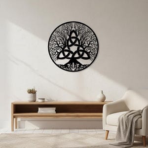 Tree of Life Metal Wall Art Celtic Family Roots Garden Decor Housewarming Gift Sign image 3