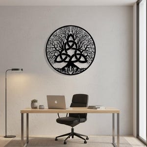 Tree of Life Metal Wall Art Celtic Family Roots Garden Decor Housewarming Gift Sign image 2
