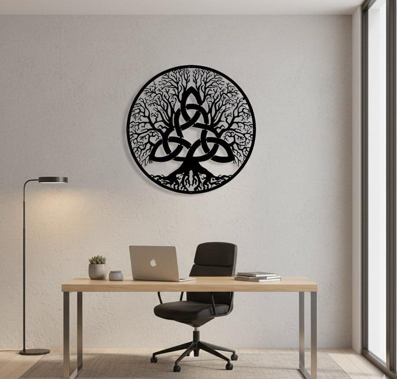 Tree of Life Metal Wall Art Celtic Family Roots Garden Decor Housewarming Gift Sign image 2