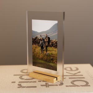 Personalized Acrylic Photo Plaque: Custom Image on Wood Base
