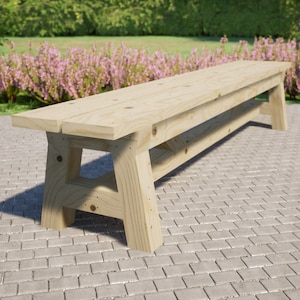 Farm Bench Plans: DIY Outdoor Bench (96x15 in)