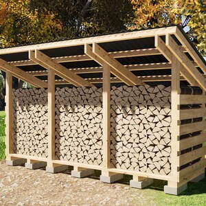 DIY Plans to Build Firewood Shed 5 Cord Sizes Etsy Canada