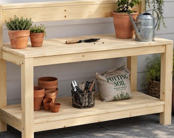 Planos para mesa de trabajo de jardinería de 1,8 x 0,6 m - Descarga de planos digitales para bricolaje