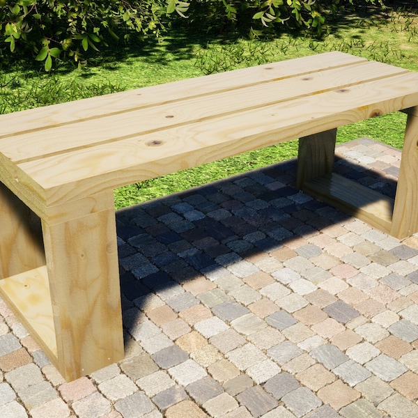 Plannen voor buitenbanken 48x18 inch - DIY-tuinbank