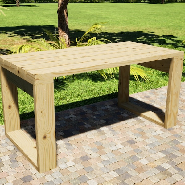 Outdoor Table Plans 60x30 in - DIY Picnic Table