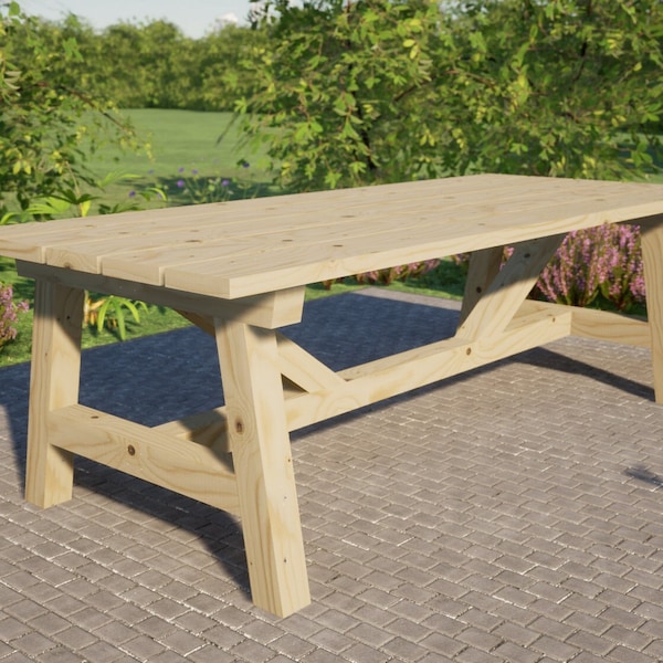 Farm Table Plans 96x39 in - DIY Outdoor Table Plans