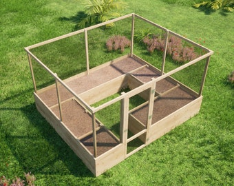 Small Raised Garden Bed Plans 12x10 ft - DIY Walk in Garden With Deer Fence Plans