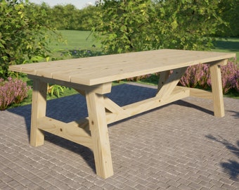 Farm Table Plans 96x39 in - DIY Outdoor Table Plans