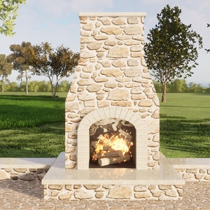 Outdoor Fireplace Plans 4x5 ft - PDF DIY Blueprint