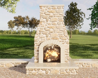 Outdoor Fireplace Plans 4x5 ft - PDF DIY Blueprint