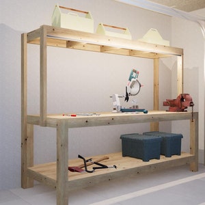 Large Workbench Plans 8x3 ft - DIY Digital Download