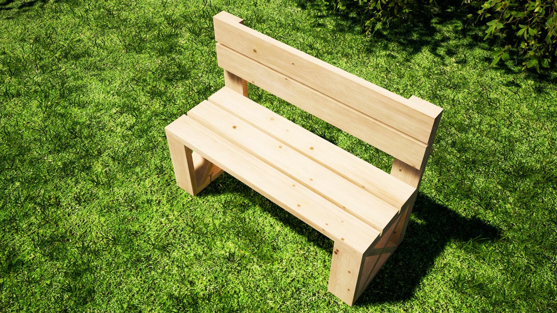屋外ベンチプラン 48 x 19 インチ - 背もたれ付き DIY ガーデンベンチ