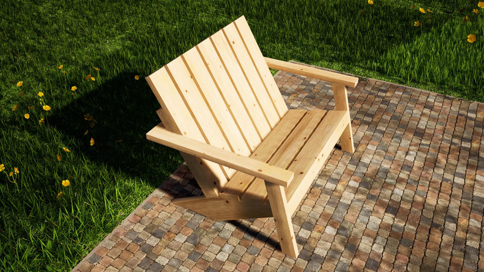 Dubbele Adirondack-stoelplannen 52 x 40 in - doe-het-zelf 2-zits  buitenstoel met armleuning - Etsy België, image size:1920x1080