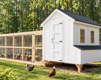 DIY Chicken Coop Plans 8x8 ft with Run (PDF)
