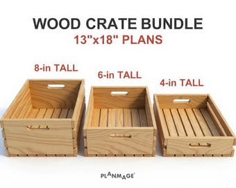 Pacchetto di progetti per casse di legno: 13x18 pollici, 3 varianti di altezza (download PDF)