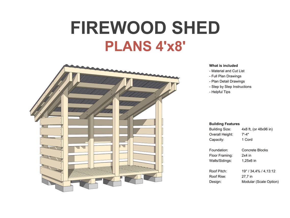 Firewood Shed Plans Bundle 2 - DIY 5 PDF Blueprints