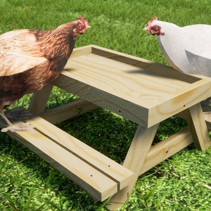 Chicknic Table Plans 16x17 in - DIY Chicken Picnic Table PDF Download