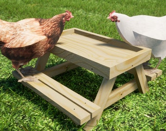 Chicknic Table Plans 16x17 in - DIY Chicken Picnic Table PDF Download