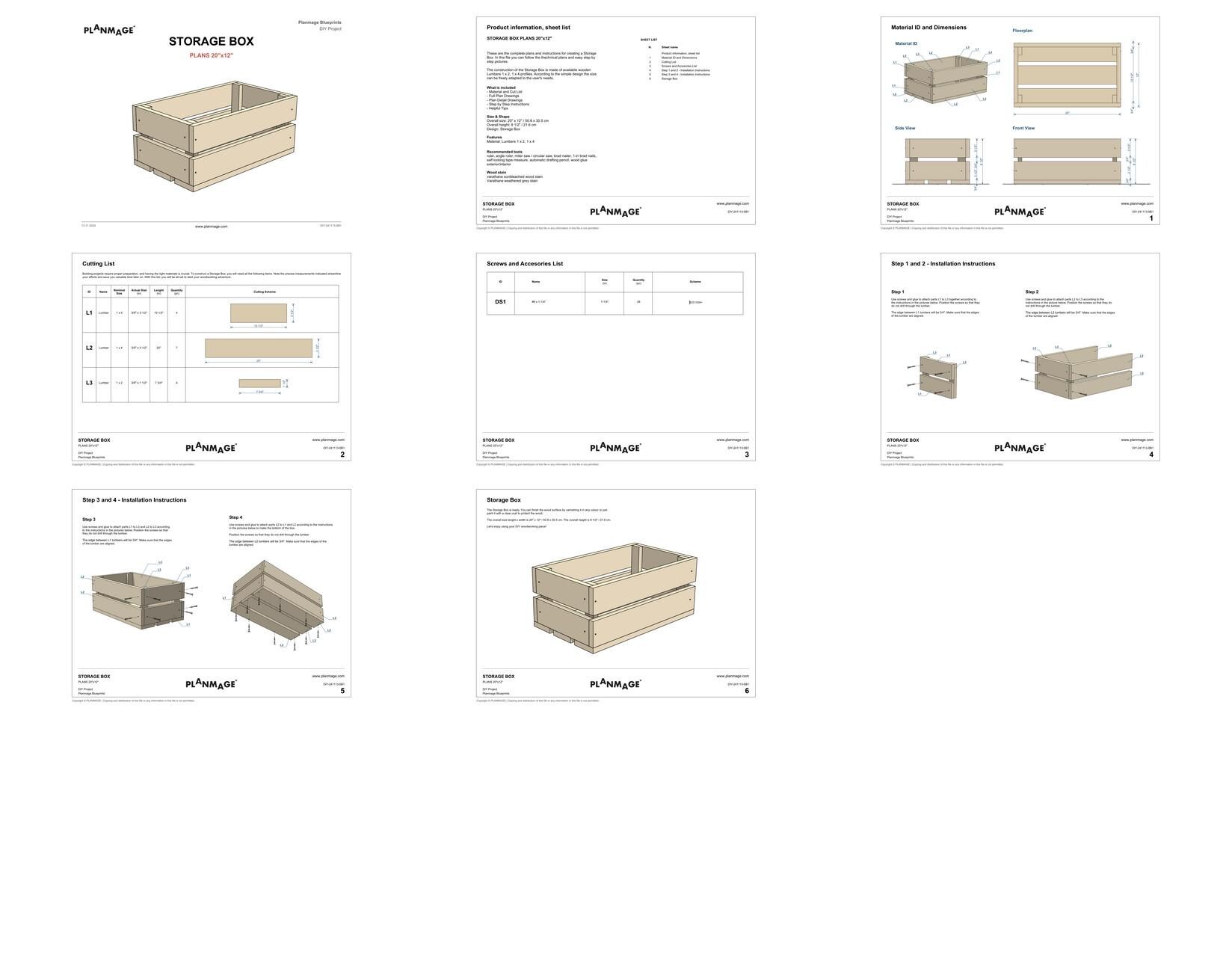Wooden Storage Box Bundle Plans - DIY PDF Download - Etsy