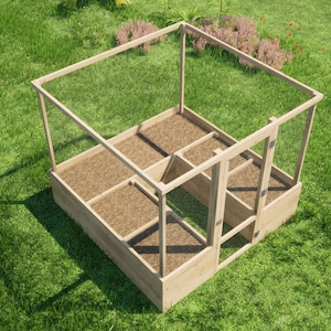 8x8 ft Raised Garden Bed Plans: DIY Walk-In Deer Fence (PDF)