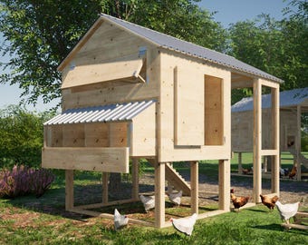 Chicken Coop Plans 12 Chickens and Run 11x6 ft - PDF Plans Digital Download