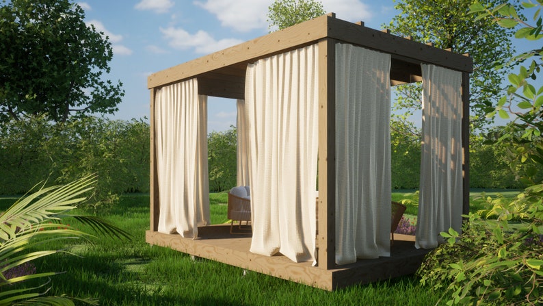 Modern Pergola Plans 10 x 15 / Simple Outdoor Pergola Plans / Garden Pergola Plans / Patio Pergola Plans / Pergola Design / Gazebo Plans / DIY Gazebo / Backyard Plans / Backyard Design