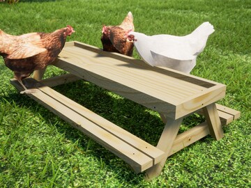 Roofed Chicknic Table 16x17 in Plans - DIY Chicken Picnic Table PDF Download