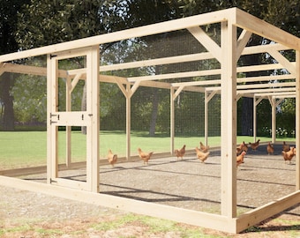Large Chicken Run Plans 15x40 for 50-60 Chickens (Digital Download PDF)