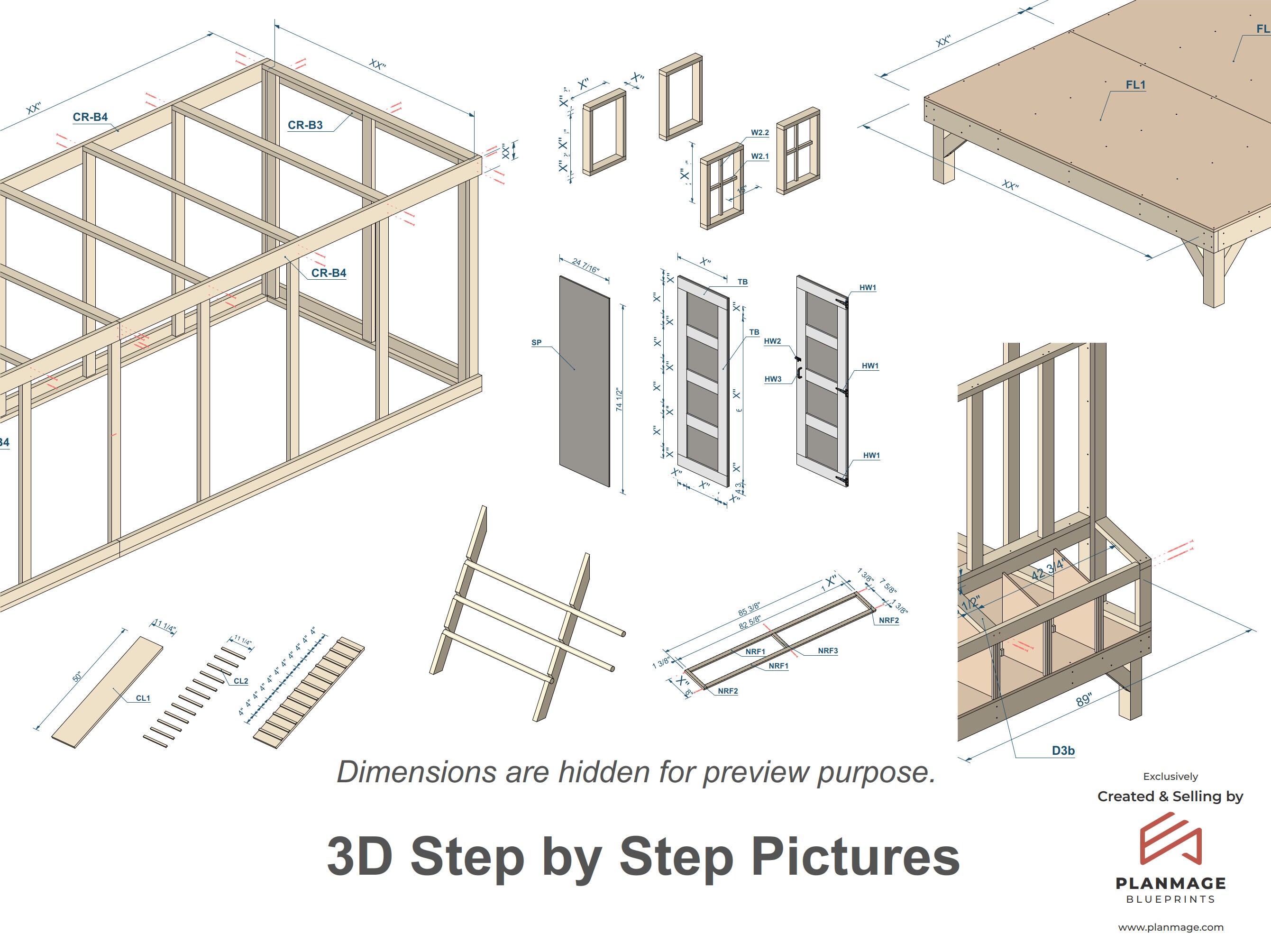 Chicken Coop Plans 20 Chickens Run DIY 8x8 Ft Plans PDF Etsy