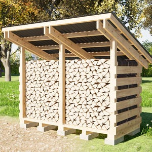 Firewood Shed Plans 4x8 ft - DIY 1 Cord Woodshed