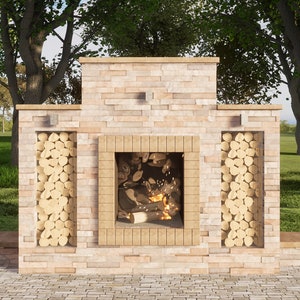 Outdoor Fireplace Plans 3x8 ft - PDF DIY Blueprint