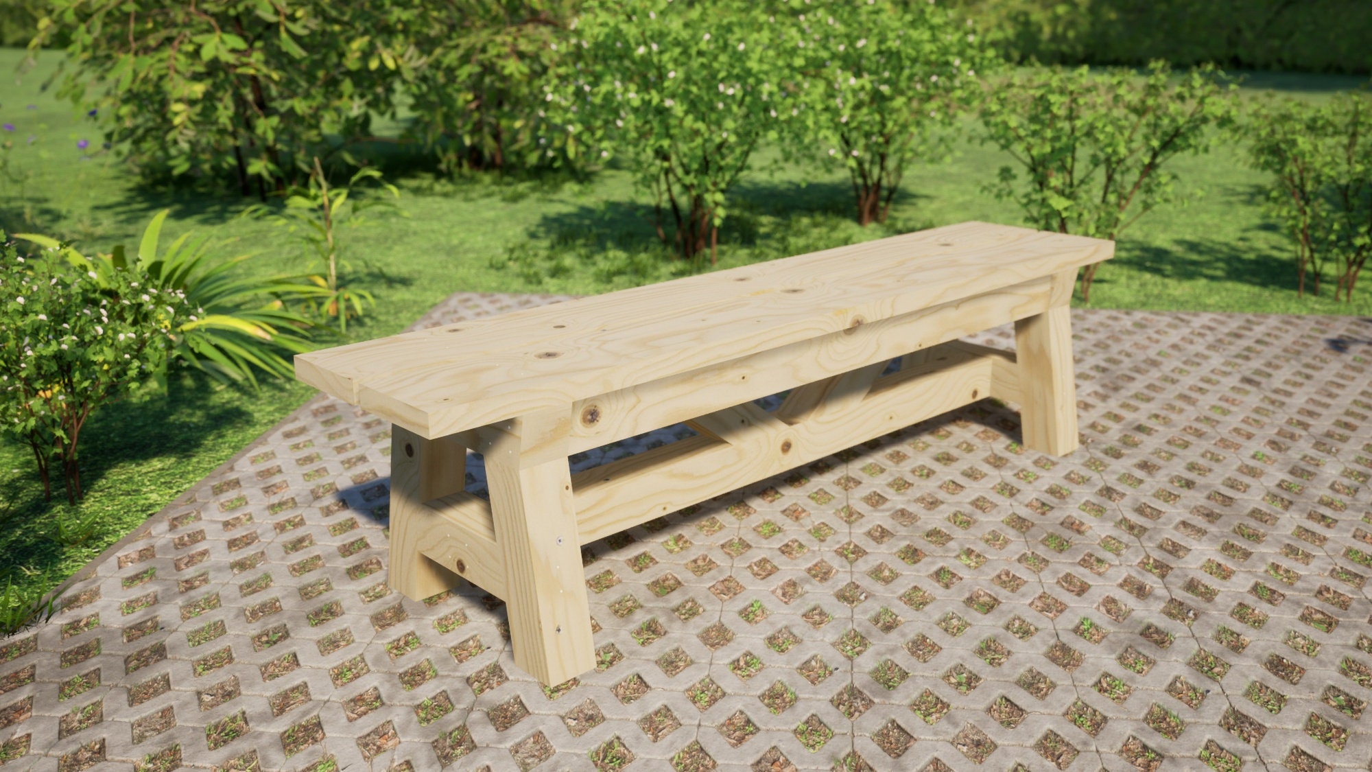 Farm Bench Plans 72x15 in DIY Outdoor Bench Plans Etsy
