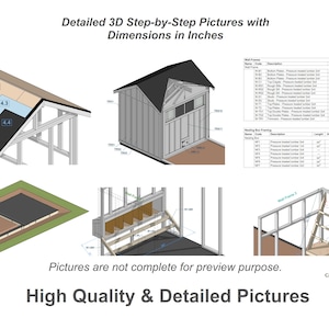 How to build Chicken Coop with Run Plans 20-24 Chickens / Large Chicken Coop Plans DIY - PDF Blueprint size 8x32 Plans, dimensions, floor plan, roof plan, elevations, sections, how to concrete slab plans, concrete floor for chickens