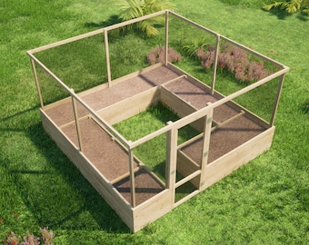 12 x 12 ft vierkante verhoogde tuinbedden: doe-het-zelf inloophek (pdf)