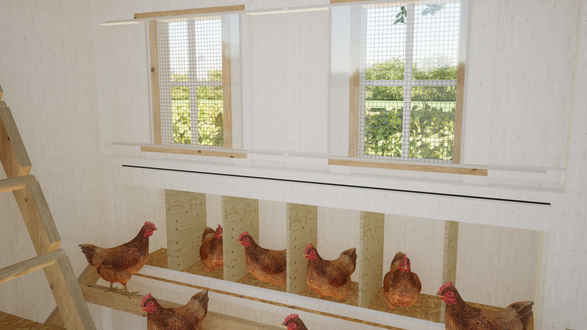 Modern Chicken Coop Plans 24 Chickens DIY Woodworking Plans Etsy