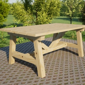 Farm Table Plans: DIY Outdoor Table (72x39 in) (PDF)