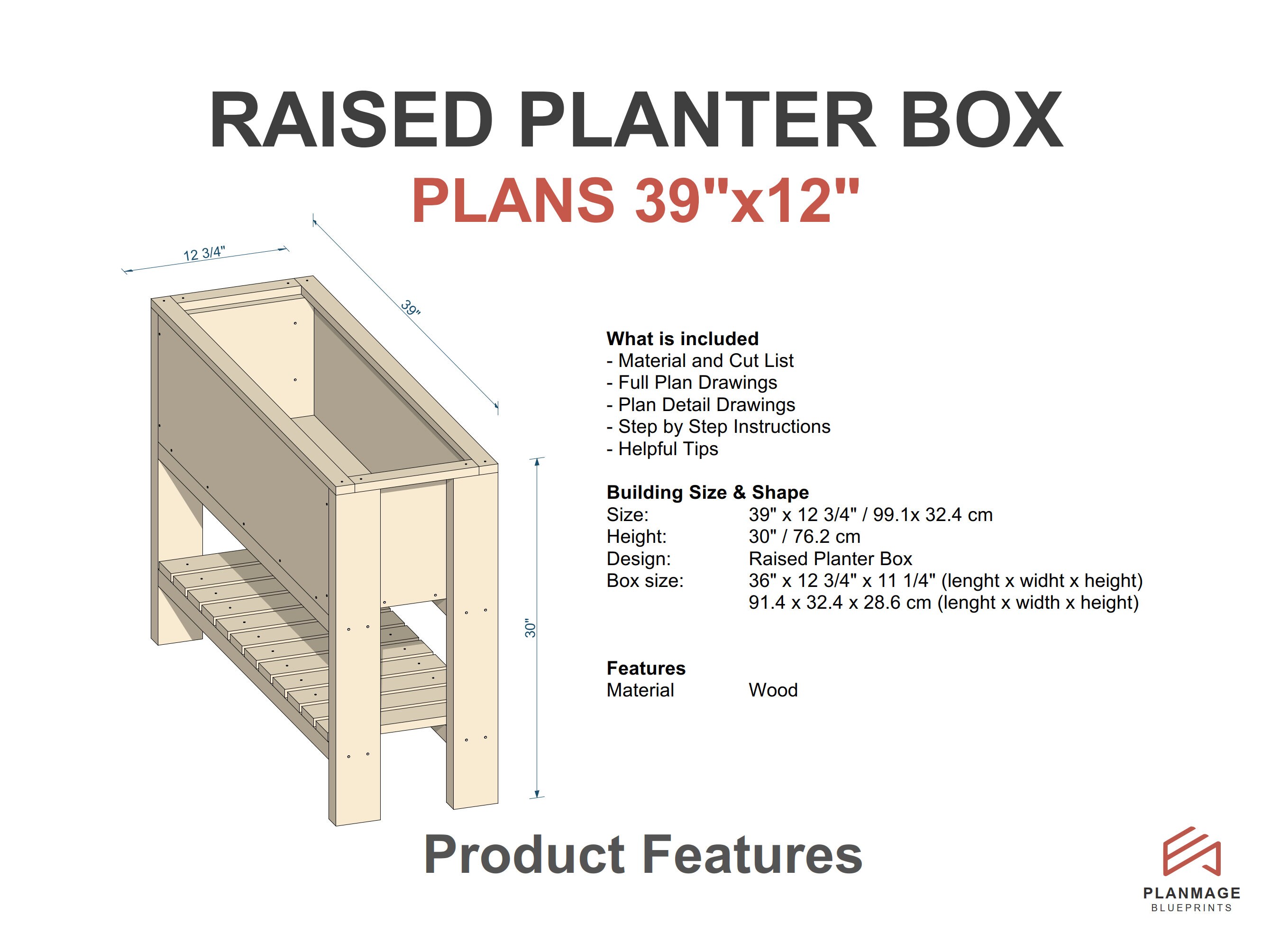 DIY Tiered & Raised Planter Box Plans: Garden Planter PDF (bundle ...