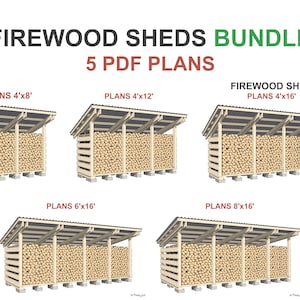 Firewood Shed Plans Bundle - DIY 5 PDF Blueprints