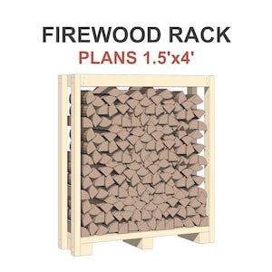Firewood Rack Plans 1.5x4 ft - DIY Wood Rack