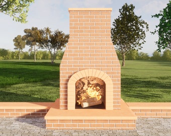 Outdoor Fireplace Plans 1.3 x 1.7 m - Metric Version - PDF DIY