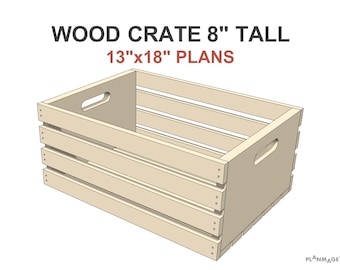 Wood Crate Plans: DIY Storage Box, 13x18-in (PDF Download)